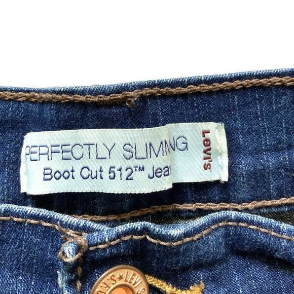 Levi's 512 Jeans Women Sz 12 Petite Medium Perfectly Slimming Stretch Blue Denim - Picture 10 of 10